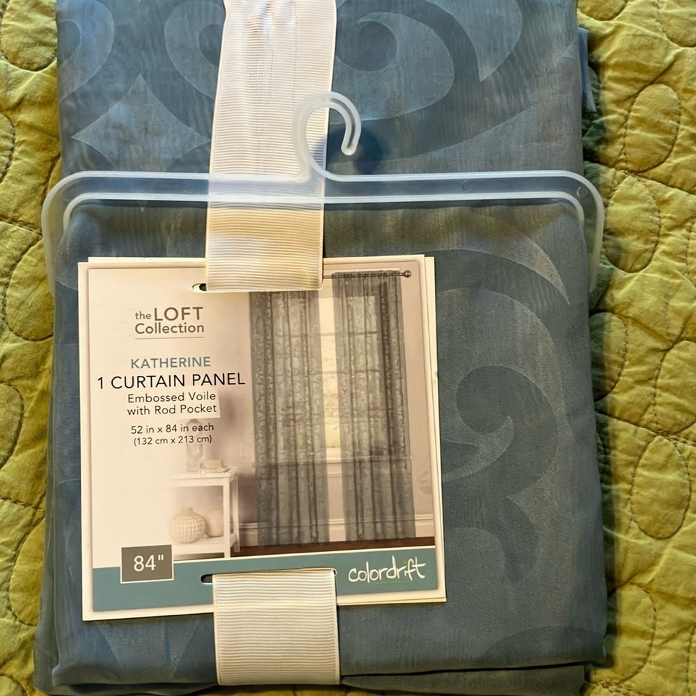 🌈 Loft Collection Katherine 1 panel curtain embossed Voile rod pocket “drift”
